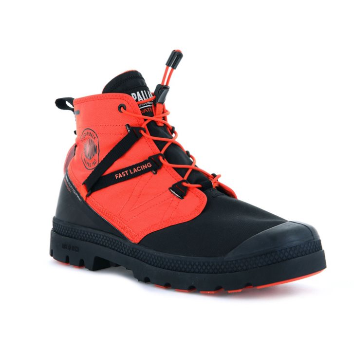 Black / Orange Palladium Pampa Travel Lite+ Waterproof Women's Boots | ZA-980SNYA