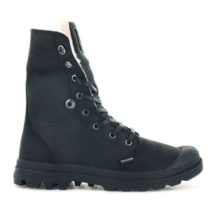 Black Palladium Baggy Leather ESS WPS Women's Boots | ZA-140APSU