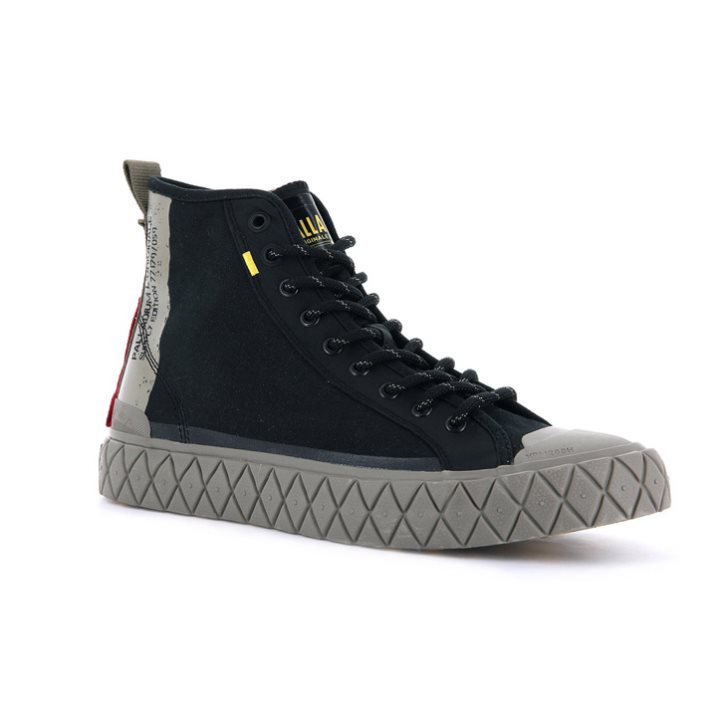 Black Palladium Palla Ace Supply Mid High Tops Men's Sneakers | ZA-657NRIO