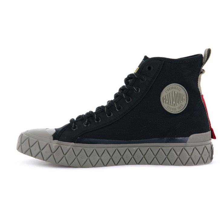 Black Palladium Palla Ace Supply Mid High Tops Men's Sneakers | ZA-657NRIO