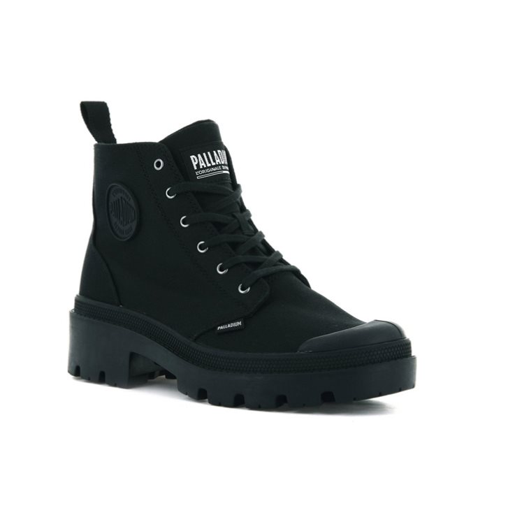 Black Palladium Pallabase Twill Women's Boots | ZA-471IMKT