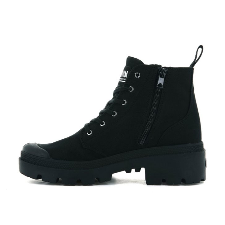 Black Palladium Pallabase Twill Women's Boots | ZA-471IMKT