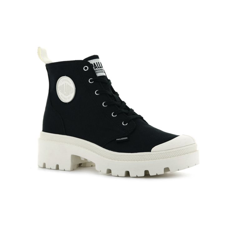 Black Palladium Pallabase Twill Women's Boots | ZA-752NLCF