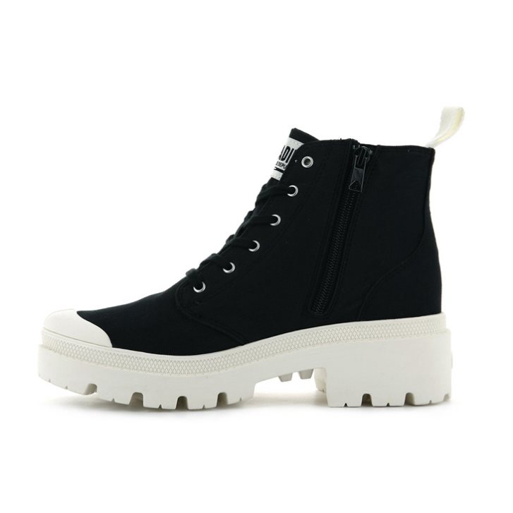 Black Palladium Pallabase Twill Women's Boots | ZA-752NLCF