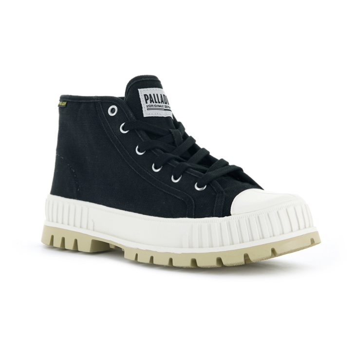 Black Palladium Pallashock Mid OG High Tops Women's Sneakers | ZA-027AHDB