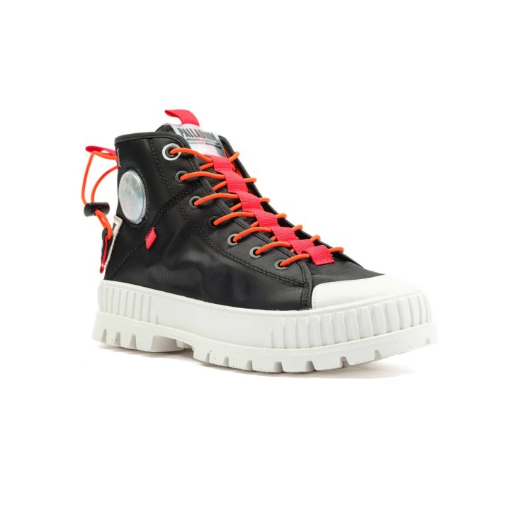 Black Palladium Pallashock Mid Ticket To Earth Men's Boots | ZA-942GMEQ