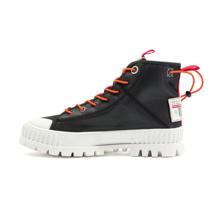 Black Palladium Pallashock Mid Ticket To Earth Men's Boots | ZA-942GMEQ