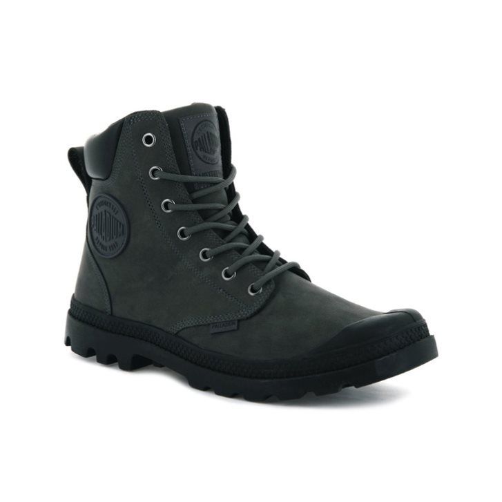 Black Palladium Pampa Cuff WP LUX Men's Boots | ZA-879PEZR