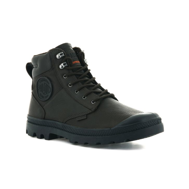 Black Palladium Pampa Shield WP+ LTH Men's Boots | ZA-369TYIZ