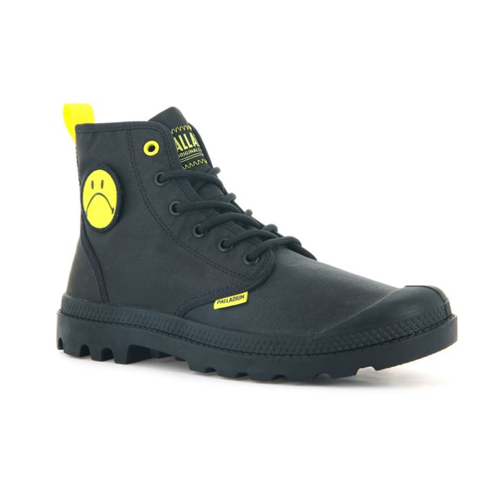 Black Palladium Pampa Smiley Change Men's Boots | ZA-304KYPS