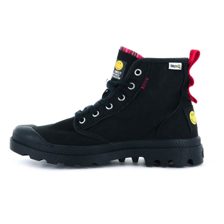 Black Palladium Pampa X Smiley 1970 Men's Boots | ZA-394IMLC