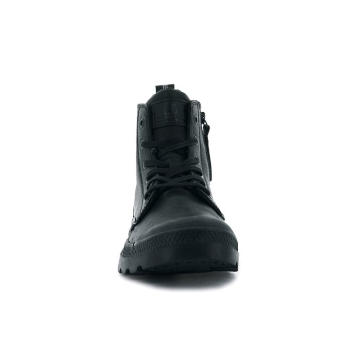 Black Palladium Pampa Zip Leather ESS Women's Boots | ZA-056OPSN