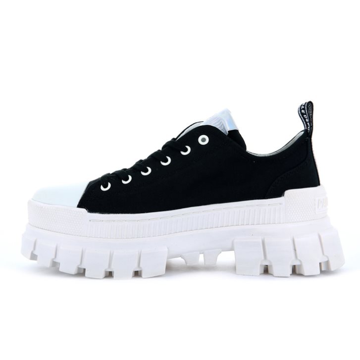 Black / White Palladium Revolt LO TX Women's Platform Shoes | ZA-914SYVI