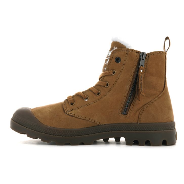 Brown Palladium Pampa Hi Zip WL Men's Boots | ZA-678SLIM