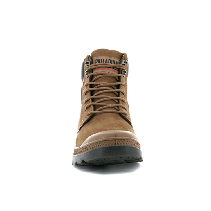 Brown Palladium Pampa Shield WP+ LUX Men's Boots | ZA-687VGWS