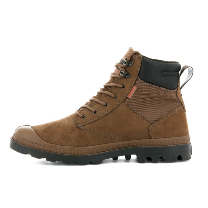 Brown Palladium Pampa Shield WP+ LUX Men's Boots | ZA-687VGWS