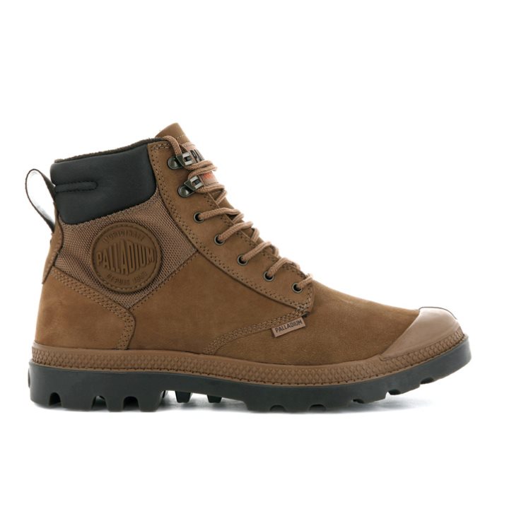 Brown Palladium Pampa Shield WP+ LUX Men\'s Boots | ZA-687VGWS