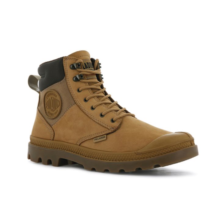 Brown Palladium Pampa Shield WP+ LUX Men's Boots | ZA-860EFLV