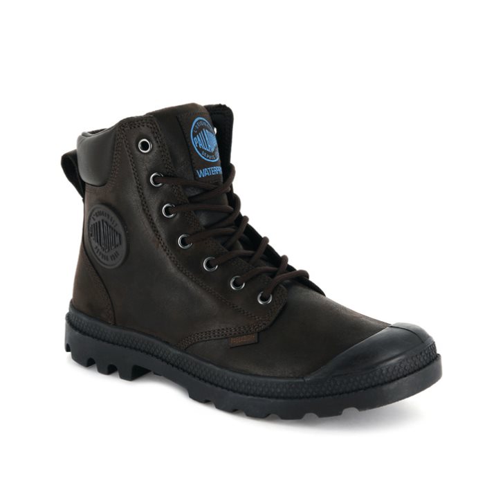 Chocolate Palladium Pampa Cuff WP LUX Women's Boots | ZA-537BLTU