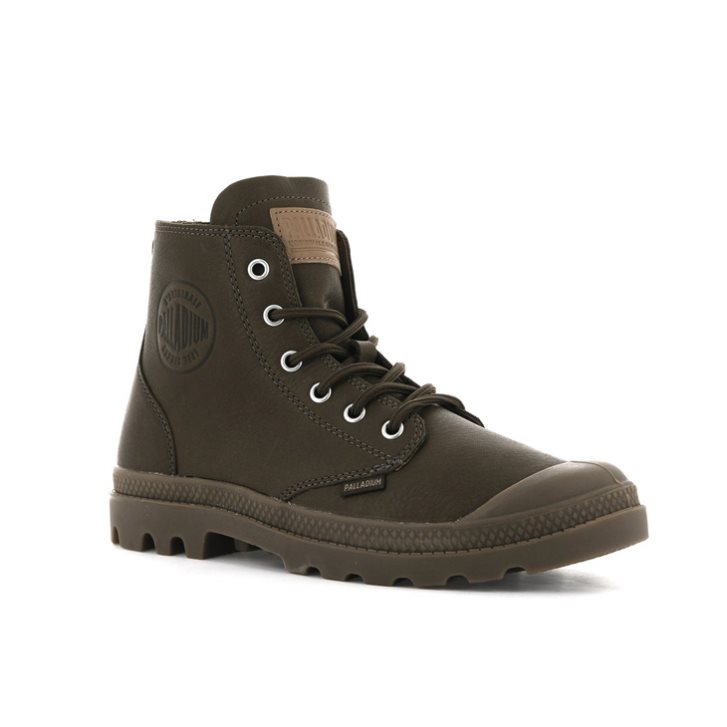 Chocolate Palladium Pampa Hi Leather UL Women's Boots | ZA-851QXTD