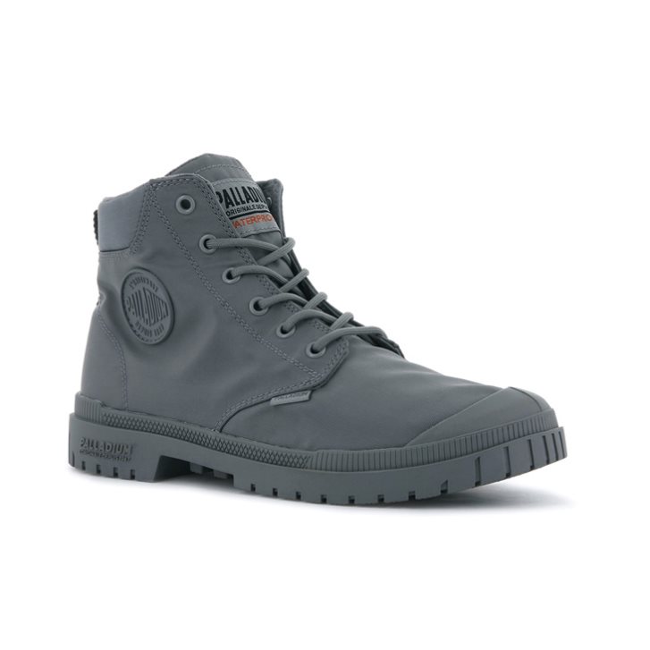 Dark Grey Palladium Pampa Sp20 Cuff WP+ Men's Boots | ZA-842ZKQM