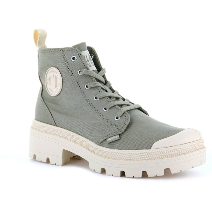 Green Palladium Pallabase Twill Women's Boots | ZA-450AGSV