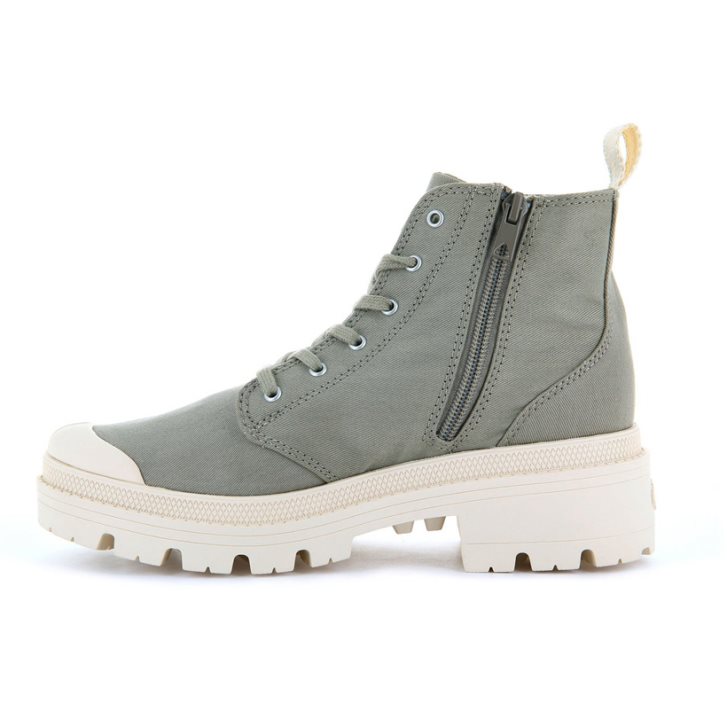 Green Palladium Pallabase Twill Women's Boots | ZA-450AGSV