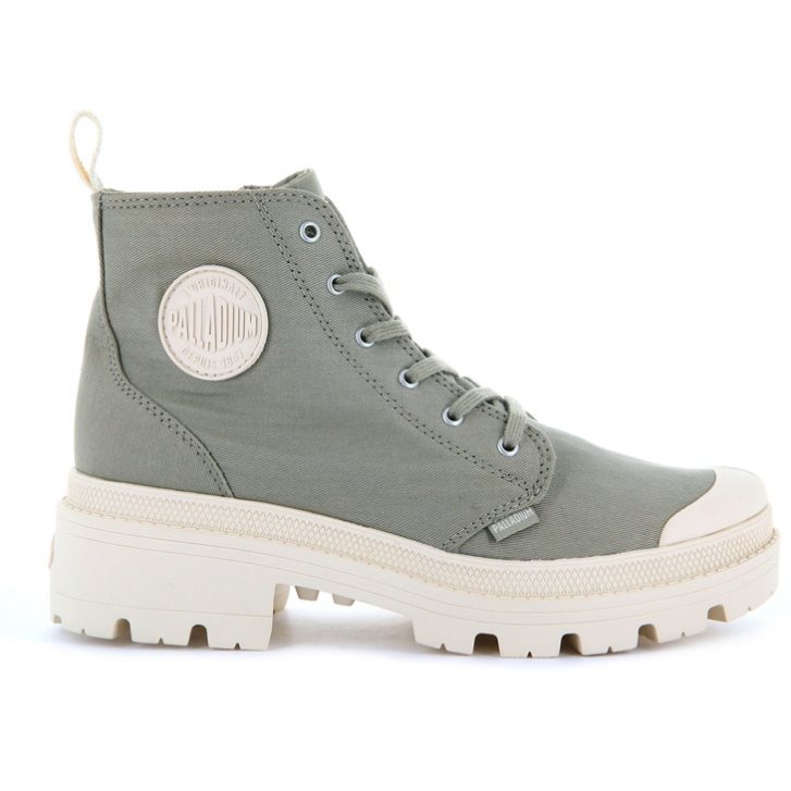 Green Palladium Pallabase Twill Women\'s Boots | ZA-450AGSV