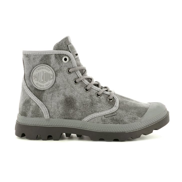 Grey Palladium Pampa Hi WAX Men\'s Boots | ZA-670KNMZ