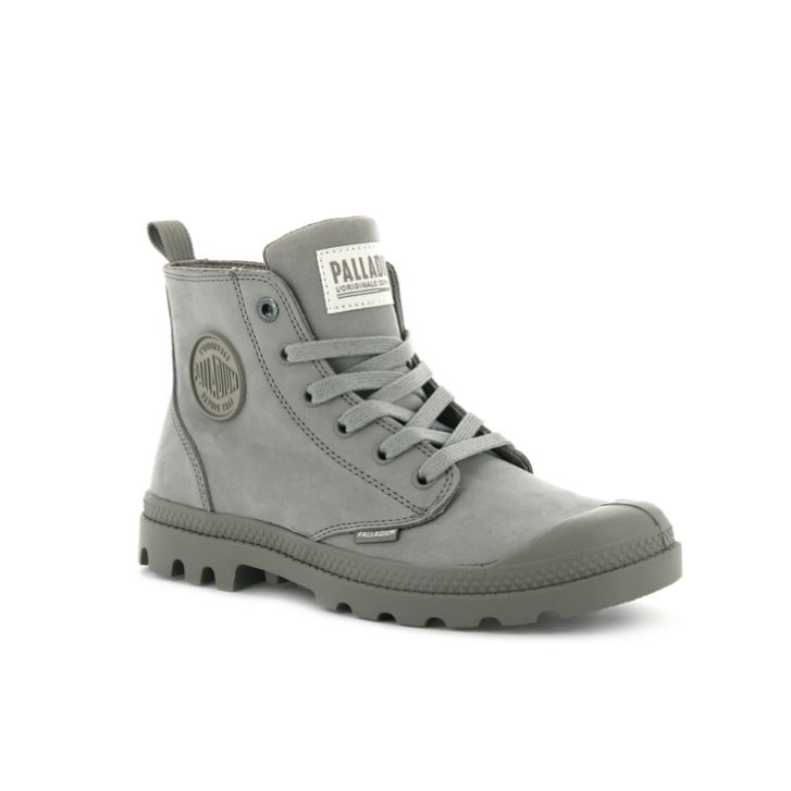 Grey Palladium Pampa Hi Zip Nubuck Women's Boots | ZA-526ROBV