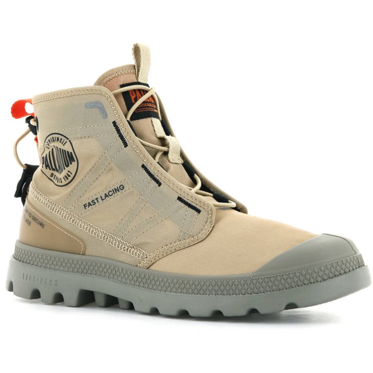 Khaki Palladium Pampa Travel Lite Men's Boots | ZA-378HTOL