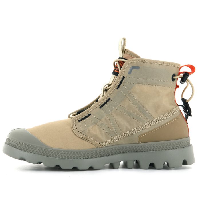 Khaki Palladium Pampa Travel Lite Men's Boots | ZA-378HTOL