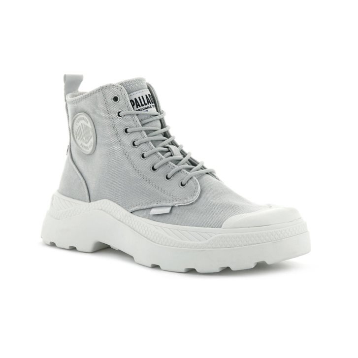 Light Grey Palladium Pallakix Hi Canvas Men's Boots | ZA-618VSMP