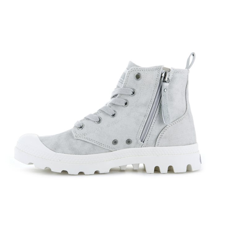 Light Grey Palladium Pampa Zip Desertwash Women's Boots | ZA-056OZWC