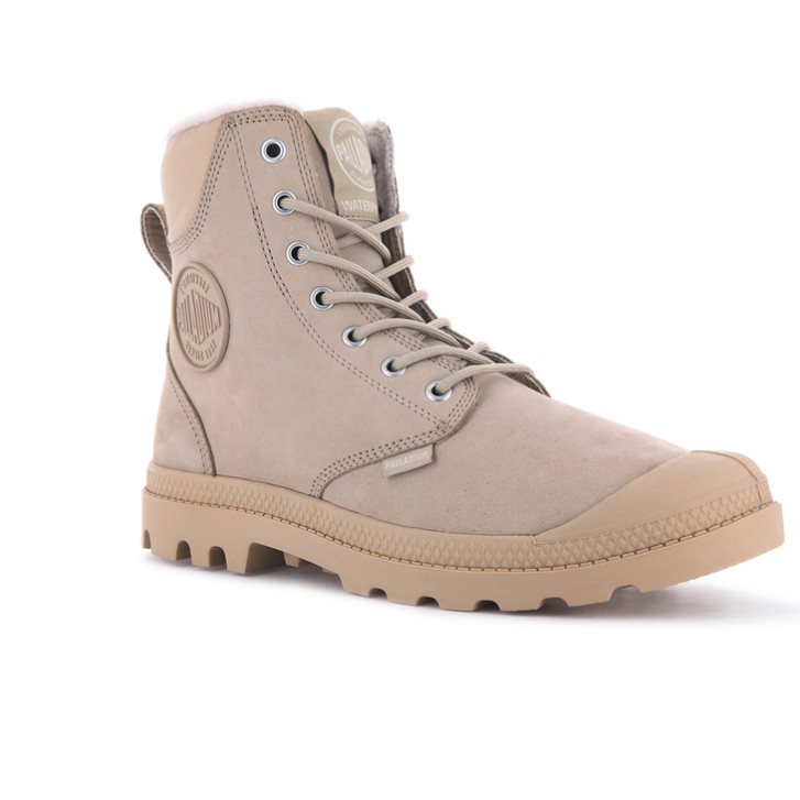 Light Khaki Palladium Pampa Sport Cuff WPS Men's Boots | ZA-057PCSX