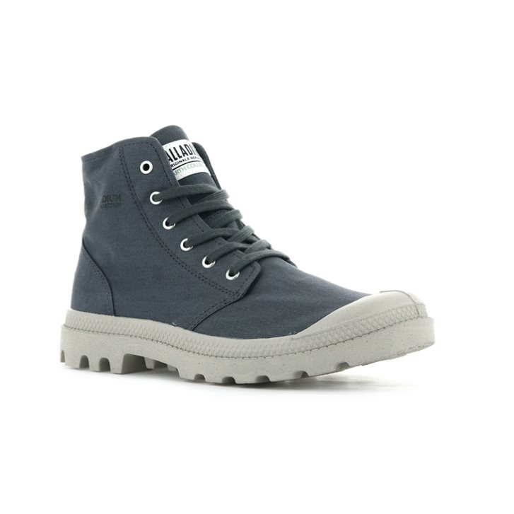 Navy Palladium Pampa Hi Organic II Men's Boots | ZA-596RQCY