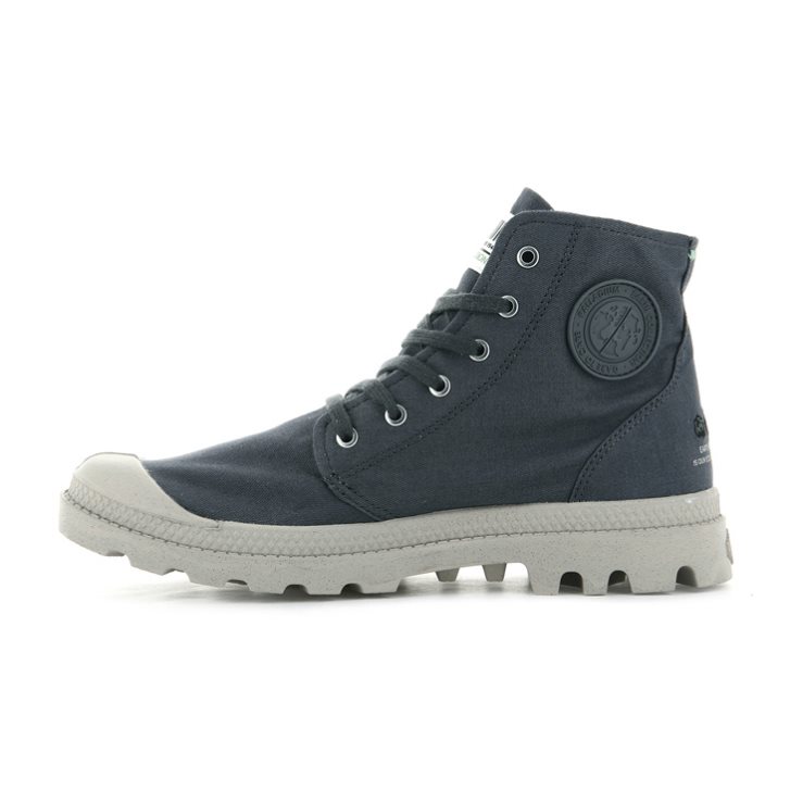 Navy Palladium Pampa Hi Organic II Men's Boots | ZA-596RQCY