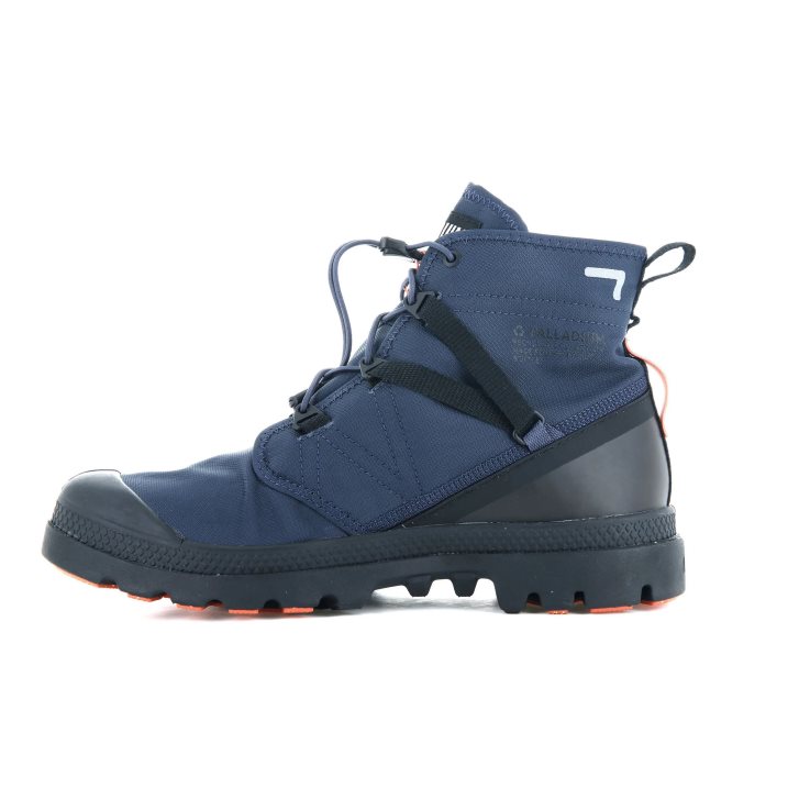 Navy Palladium Pampa Travel Lite+ Waterproof Men's Boots | ZA-236VSZL