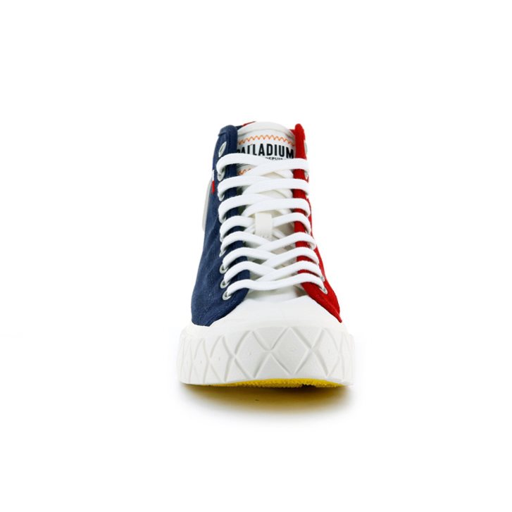 Navy / Red Palladium Palla Ace Canvas High Tops Men's Sneakers | ZA-637EDMG