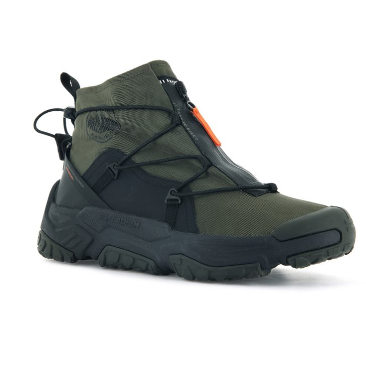 Olive Palladium Off-grid Hi Zip Waterproof + Women's Sneakers | ZA-043LWRG