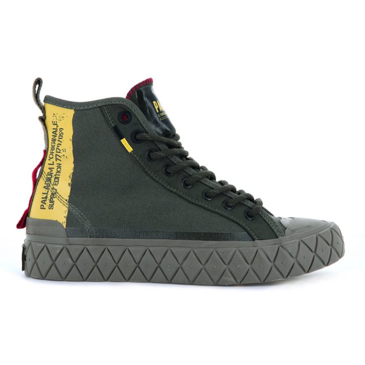 Olive Palladium Palla Ace Supply Mid High Tops Men\'s Sneakers | ZA-087PQIR