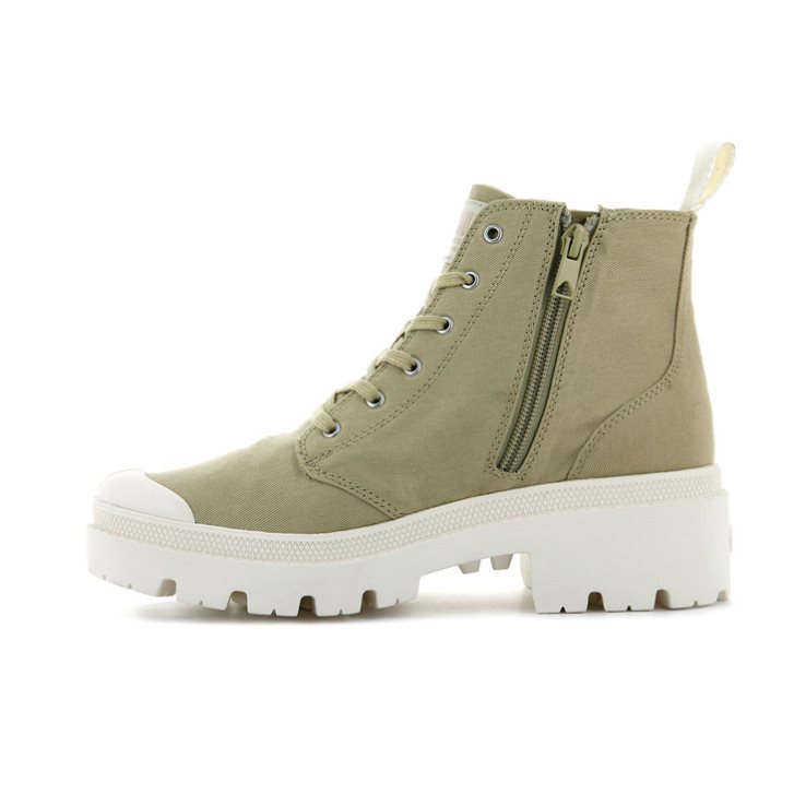 Olive Palladium Pallabase Twill Women's Boots | ZA-142KRUF