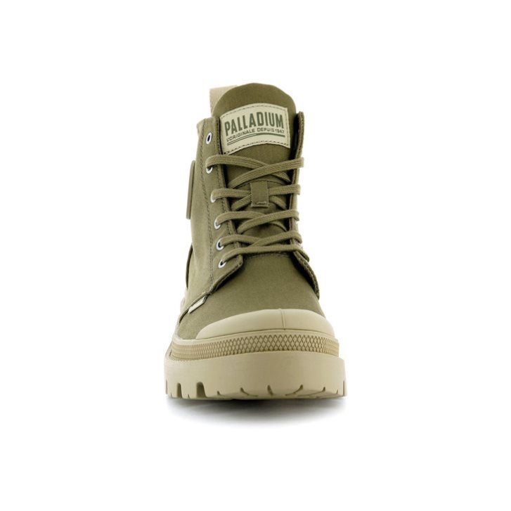 Olive Palladium Pallabase Twill Women's Boots | ZA-912WOVB