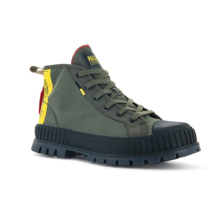 Olive Palladium Pallashock Supply Hi Men's Boots | ZA-195XRZN