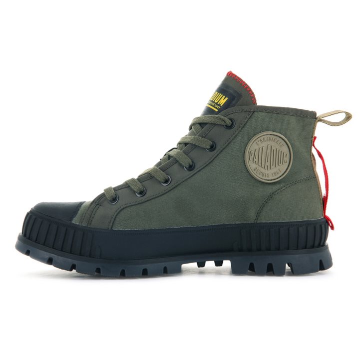 Olive Palladium Pallashock Supply Hi Men's Boots | ZA-195XRZN