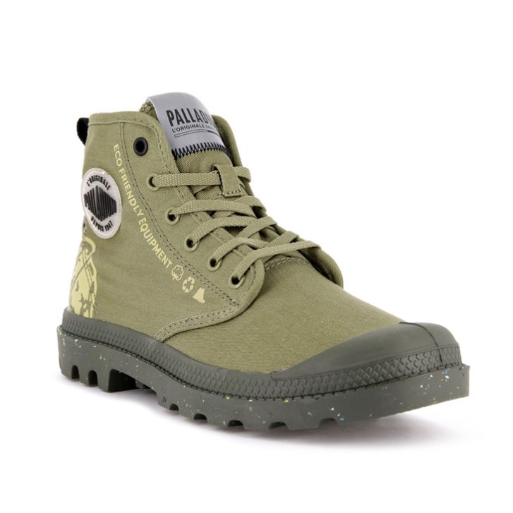 Olive Palladium Pampa Organic Metro Women's Boots | ZA-064JHFE