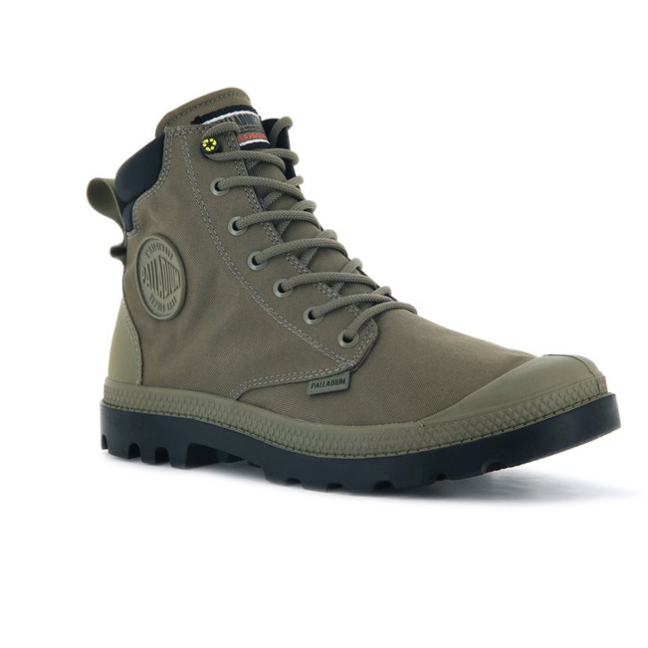 Olive Palladium Pampa SC Recycle WP+N Men's Boots | ZA-386EDYB