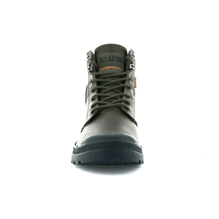 Olive Palladium Pampa Shield WP+ LTH Men's Boots | ZA-659AXFW