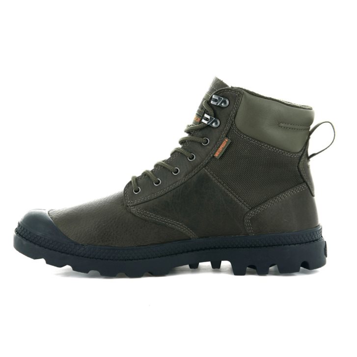 Olive Palladium Pampa Shield WP+ LTH Men's Boots | ZA-659AXFW