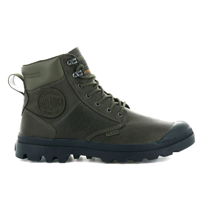 Olive Palladium Pampa Shield WP+ LTH Men\'s Boots | ZA-659AXFW